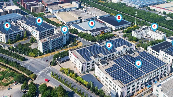 Aerial view of the Anji Shengxin office furniture campus